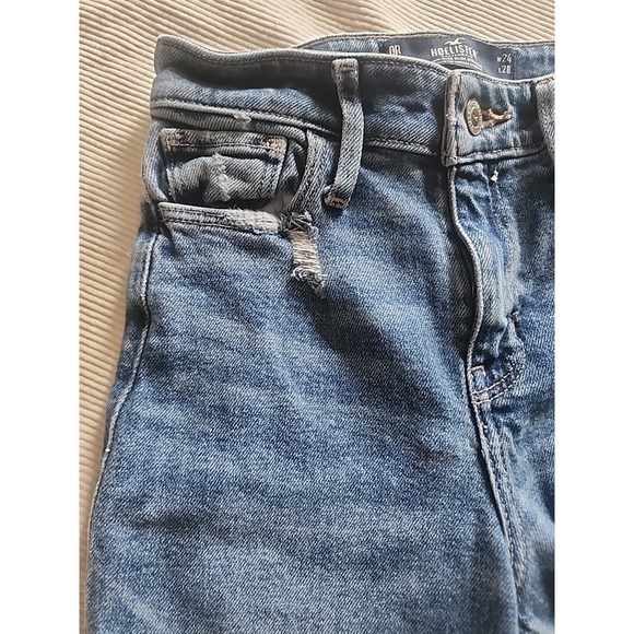Women's Hollister High Rise Slim Straight Distressed Jeans 24 X 28 0 R - Picture 3 of 8